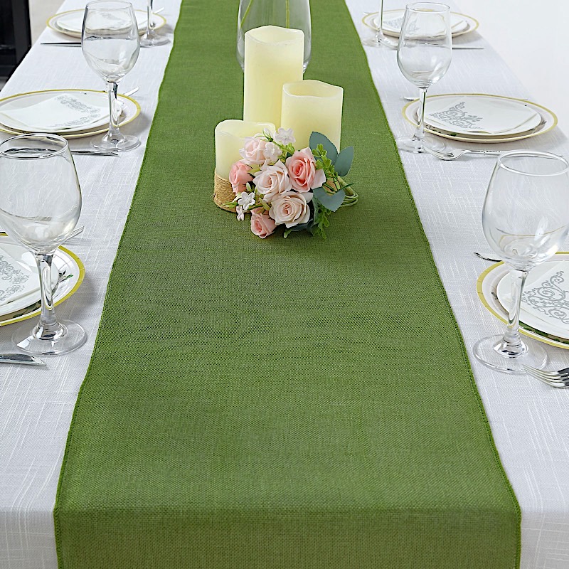 14x108" Faux Burlap Linen Polyester TABLE RUNNER Wedding Party Event Decorations - Picture 34 of 63