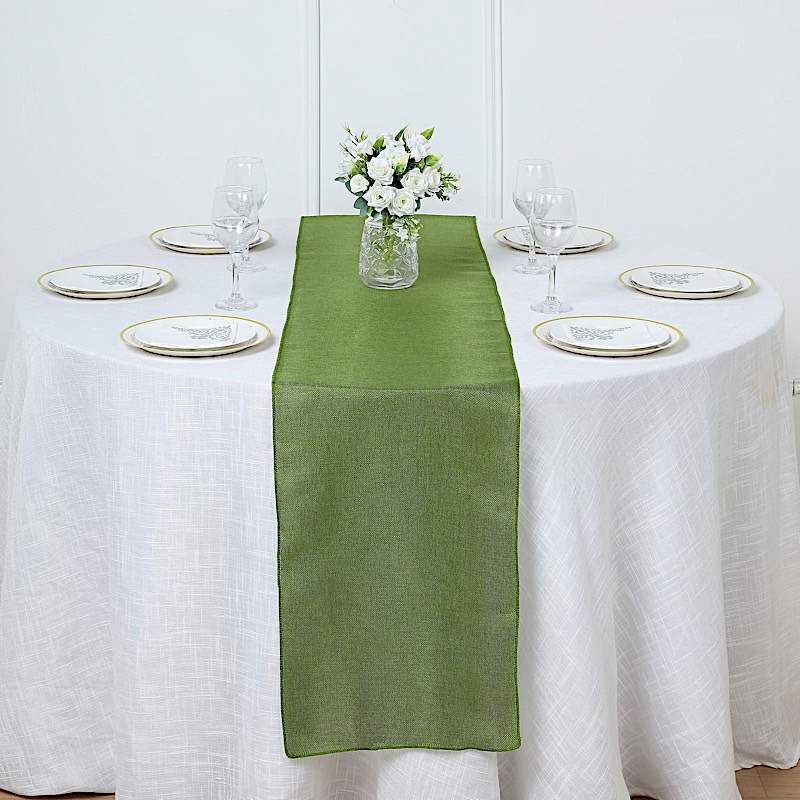 14x108" Faux Burlap Linen Polyester TABLE RUNNER Wedding Party Event Decorations - Picture 37 of 63