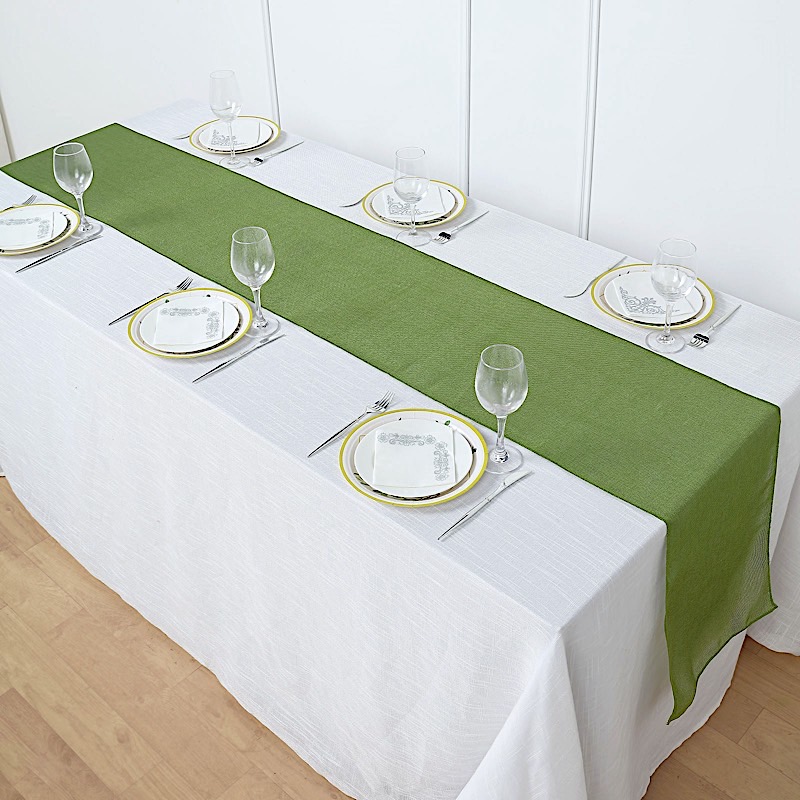 14x108" Faux Burlap Linen Polyester TABLE RUNNER Wedding Party Event Decorations - Picture 35 of 63