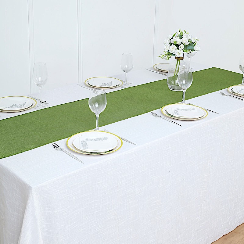 14x108" Faux Burlap Linen Polyester TABLE RUNNER Wedding Party Event Decorations - Picture 40 of 63