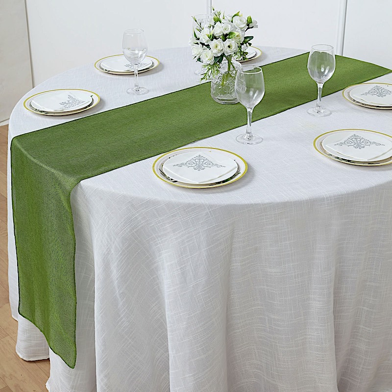 14x108" Faux Burlap Linen Polyester TABLE RUNNER Wedding Party Event Decorations - Picture 36 of 63