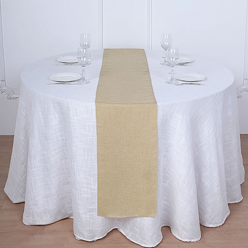 14x108" Faux Burlap Linen Polyester TABLE RUNNER Wedding Party Event Decorations - Picture 45 of 63