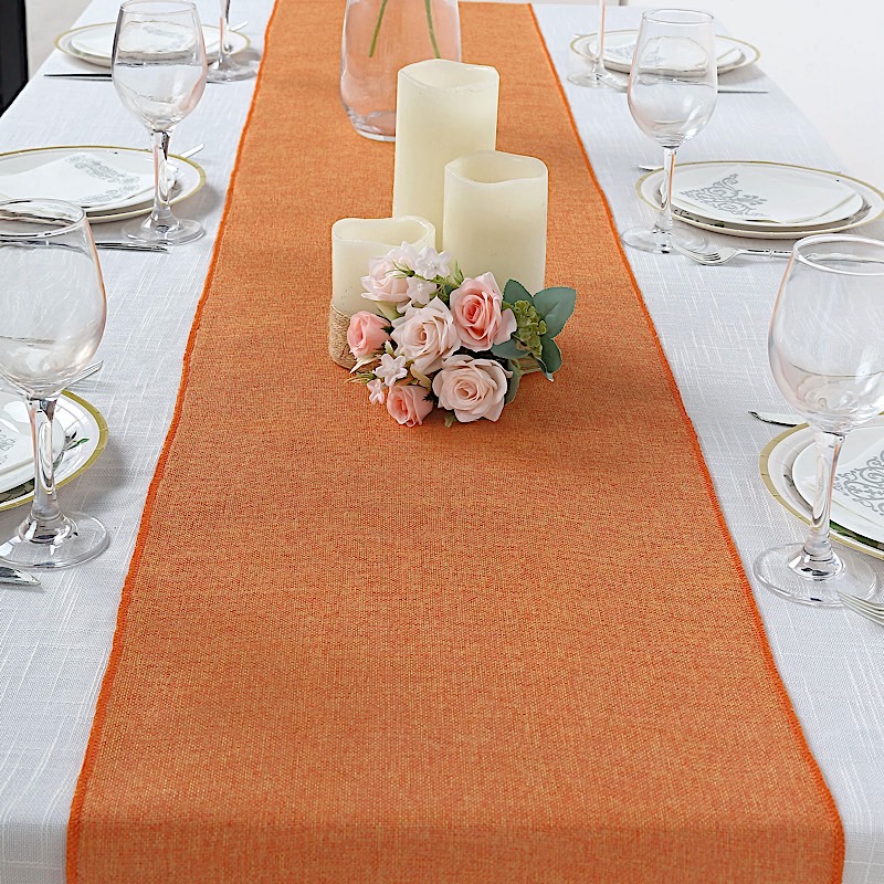 14x108" Faux Burlap Linen Polyester TABLE RUNNER Wedding Party Event Decorations - Picture 50 of 63