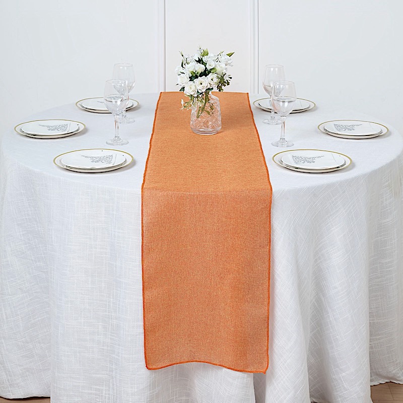 14x108" Faux Burlap Linen Polyester TABLE RUNNER Wedding Party Event Decorations - Picture 53 of 63