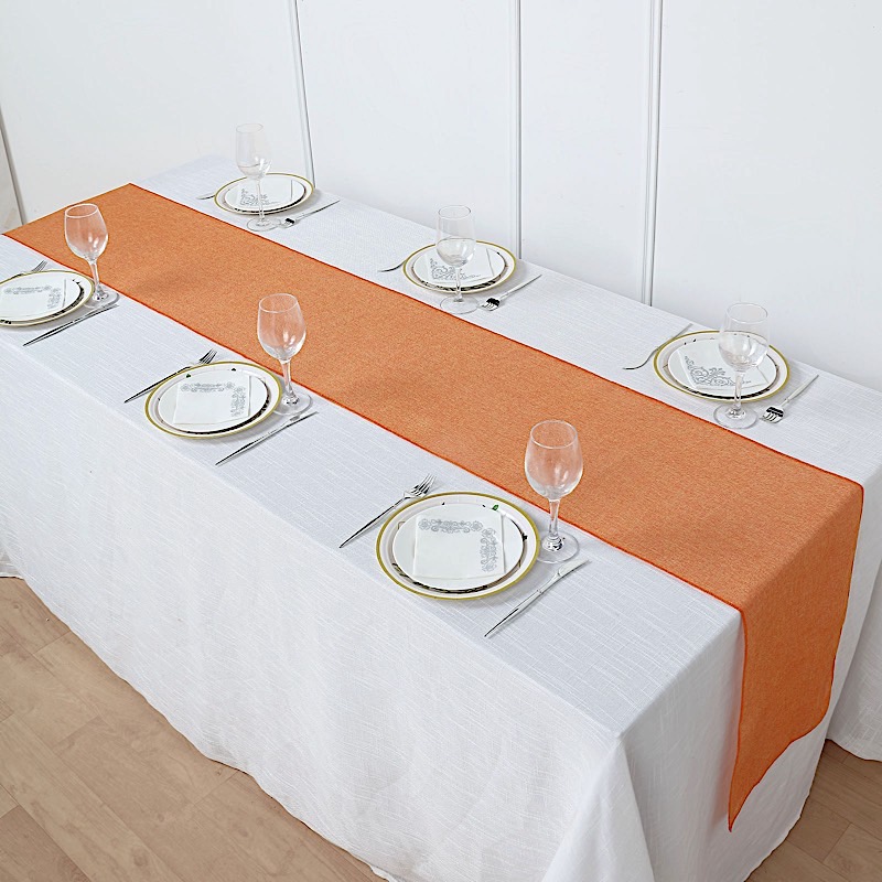 14x108" Faux Burlap Linen Polyester TABLE RUNNER Wedding Party Event Decorations - Picture 51 of 63