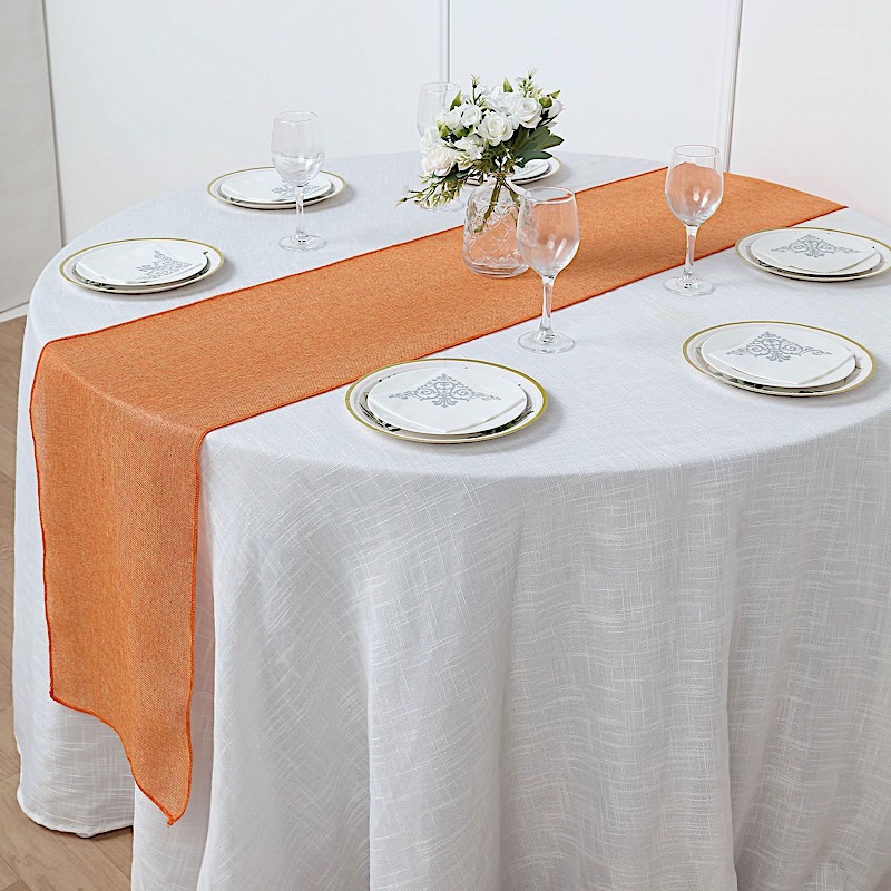 14x108" Faux Burlap Linen Polyester TABLE RUNNER Wedding Party Event Decorations - Picture 52 of 63