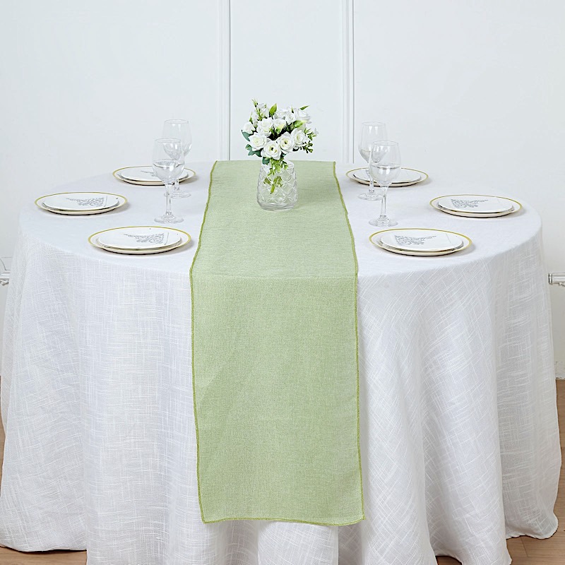 14x108" Faux Burlap Linen Polyester TABLE RUNNER Wedding Party Event Decorations - Picture 60 of 63