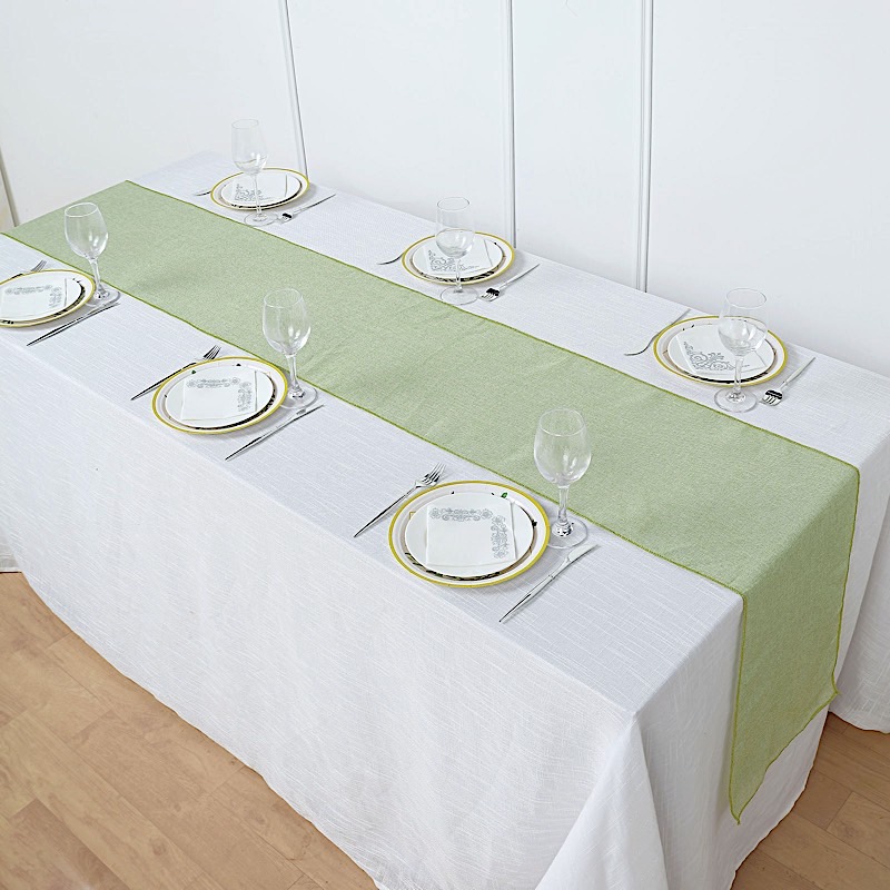 14x108" Faux Burlap Linen Polyester TABLE RUNNER Wedding Party Event Decorations - Picture 58 of 63