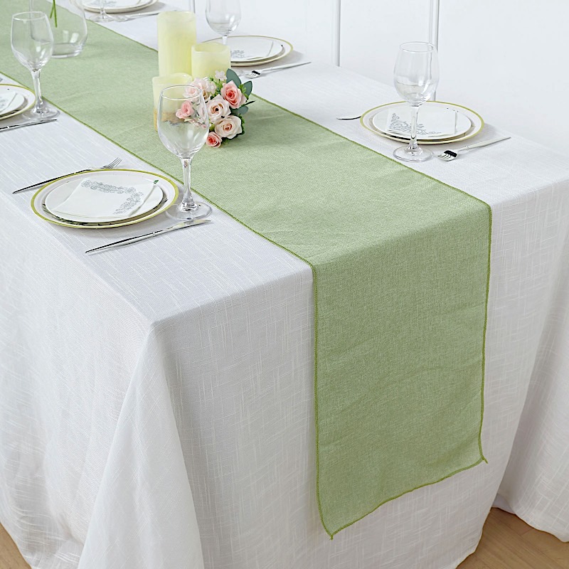 14x108" Faux Burlap Linen Polyester TABLE RUNNER Wedding Party Event Decorations - Picture 63 of 63