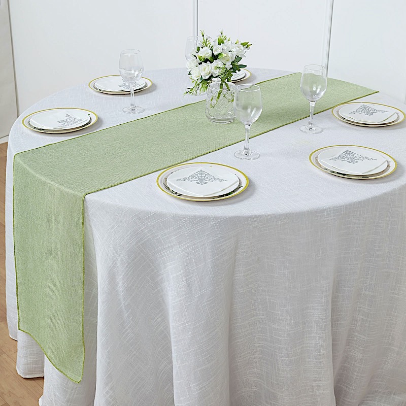 14x108" Faux Burlap Linen Polyester TABLE RUNNER Wedding Party Event Decorations - Picture 59 of 63