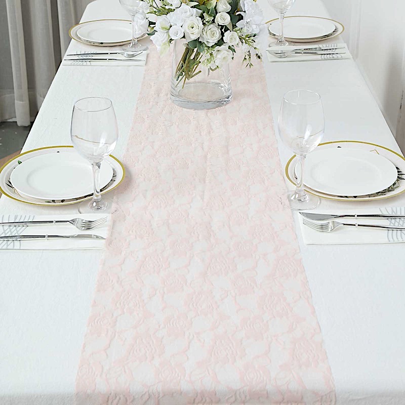 12x108 in Rosa Floral Encaje MESA CORREDOR Fiesta Eventos Decoración del Hogar Suministros - Imagen 9 de 59