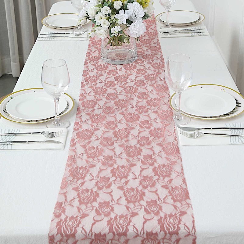 12x108 in Rosa Floral Encaje MESA CORREDOR Fiesta Eventos Decoración del Hogar Suministros - Imagen 25 de 59