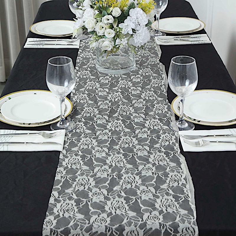 12x108 in Rosa Floral Encaje MESA CORREDOR Fiesta Eventos Decoración del Hogar Suministros - Imagen 41 de 59