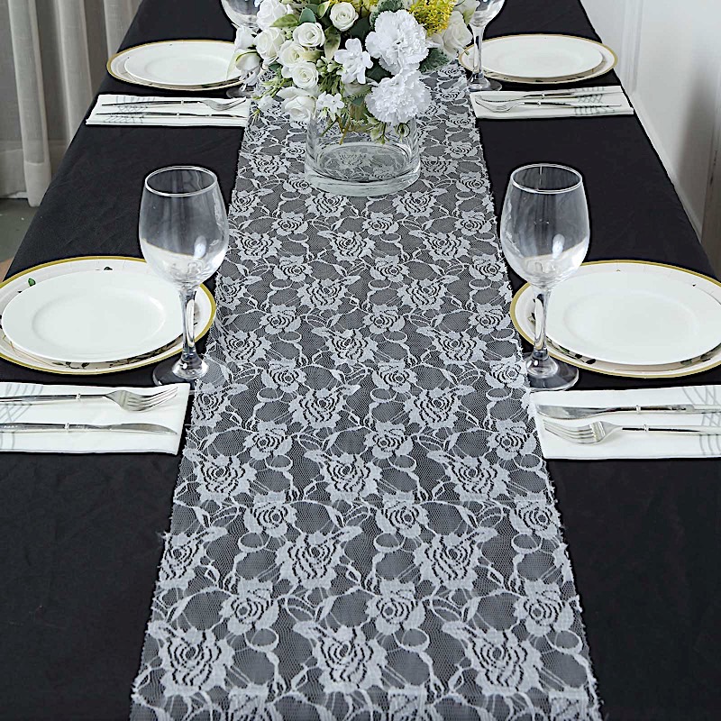 12x108 in Rosa Floral Encaje MESA CORREDOR Fiesta Eventos Decoración del Hogar Suministros - Imagen 57 de 59