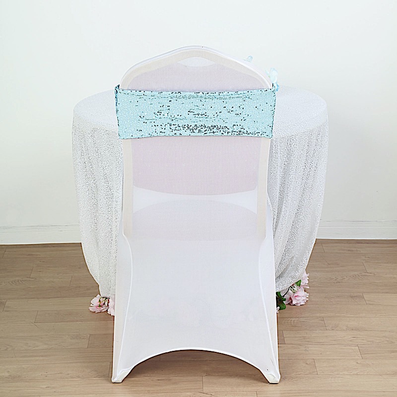 SPANDEX Sequined Chair Sashes for Wedding Party Decorations Wholesale Supplies - Picture 115 of 137