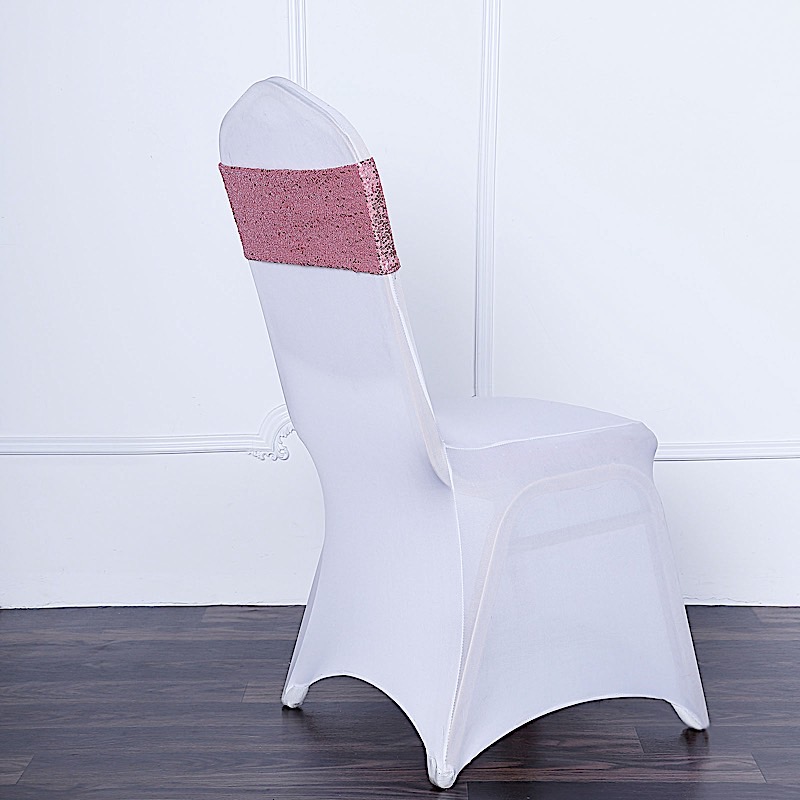 SPANDEX Sequined Chair Sashes for Wedding Party Decorations Wholesale Supplies - Picture 102 of 137