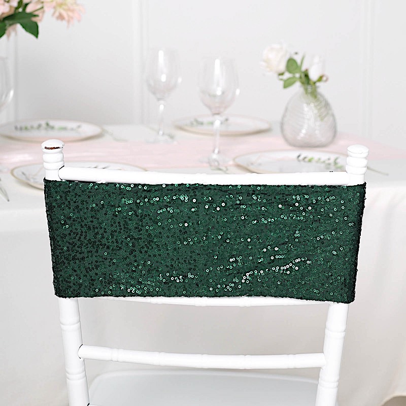 SPANDEX Sequined Chair Sashes for Wedding Party Decorations Wholesale Supplies - Picture 50 of 137