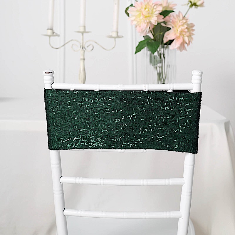 SPANDEX Sequined Chair Sashes for Wedding Party Decorations Wholesale Supplies - Picture 53 of 137