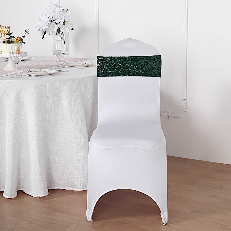 SPANDEX Sequined Chair Sashes for Wedding Party Decorations Wholesale Supplies - Picture 54 of 137