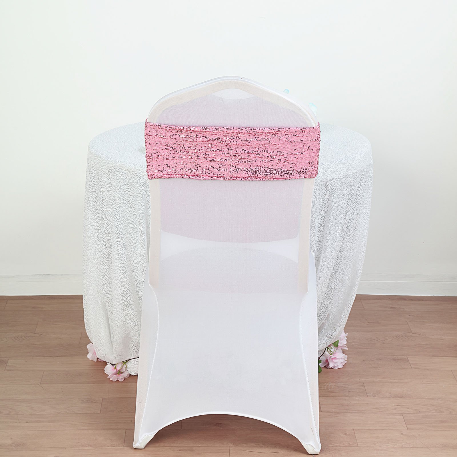 SPANDEX Sequined Chair Sashes for Wedding Party Decorations Wholesale Supplies - Picture 75 of 137