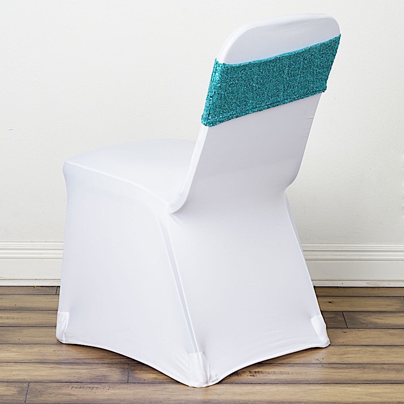 SPANDEX Sequined Chair Sashes for Wedding Party Decorations Wholesale Supplies - Picture 135 of 137