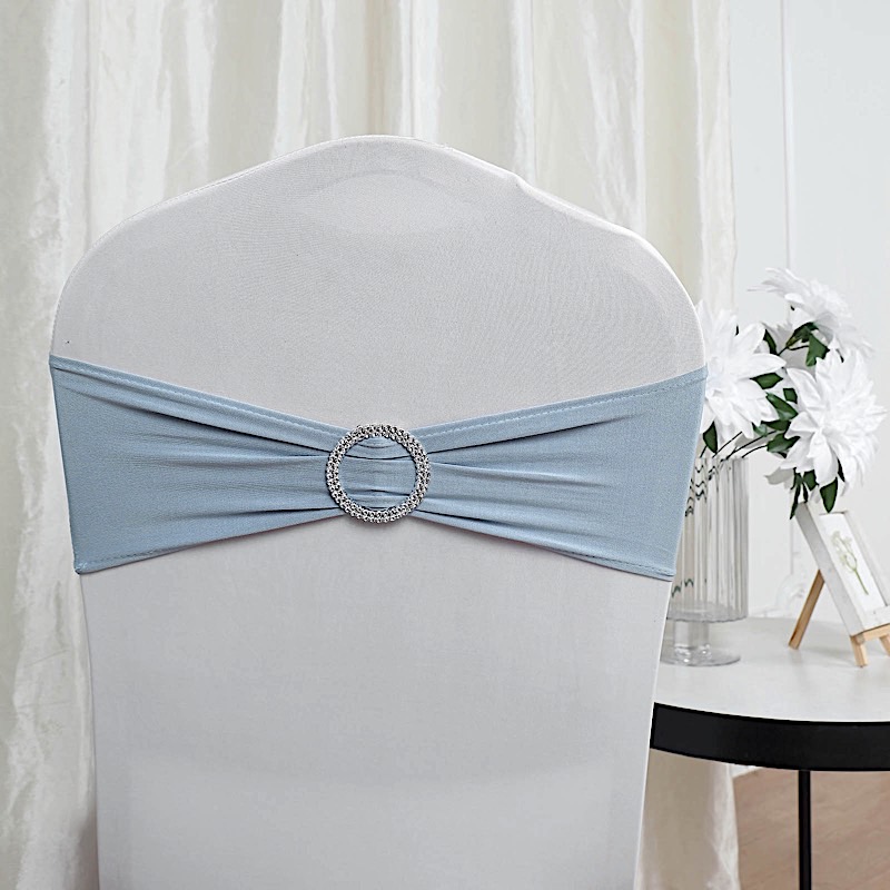 20 Spandex CHAIR SASHES with Silver Round Buckles Wedding Party Decorations SALE - Picture 40 of 188