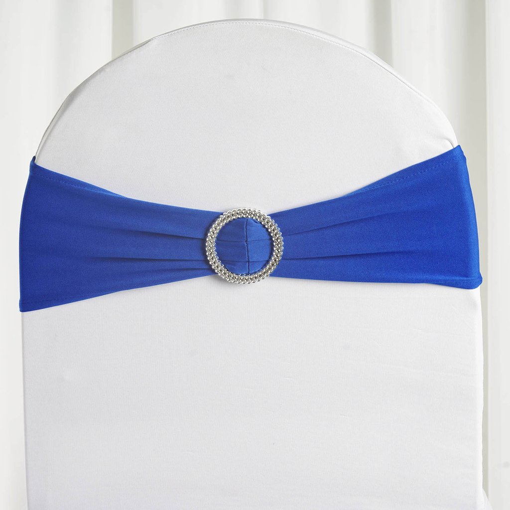 200 pcs SPANDEX Chair Sashes with Silver Round Buckle Brooches Party Decorations
