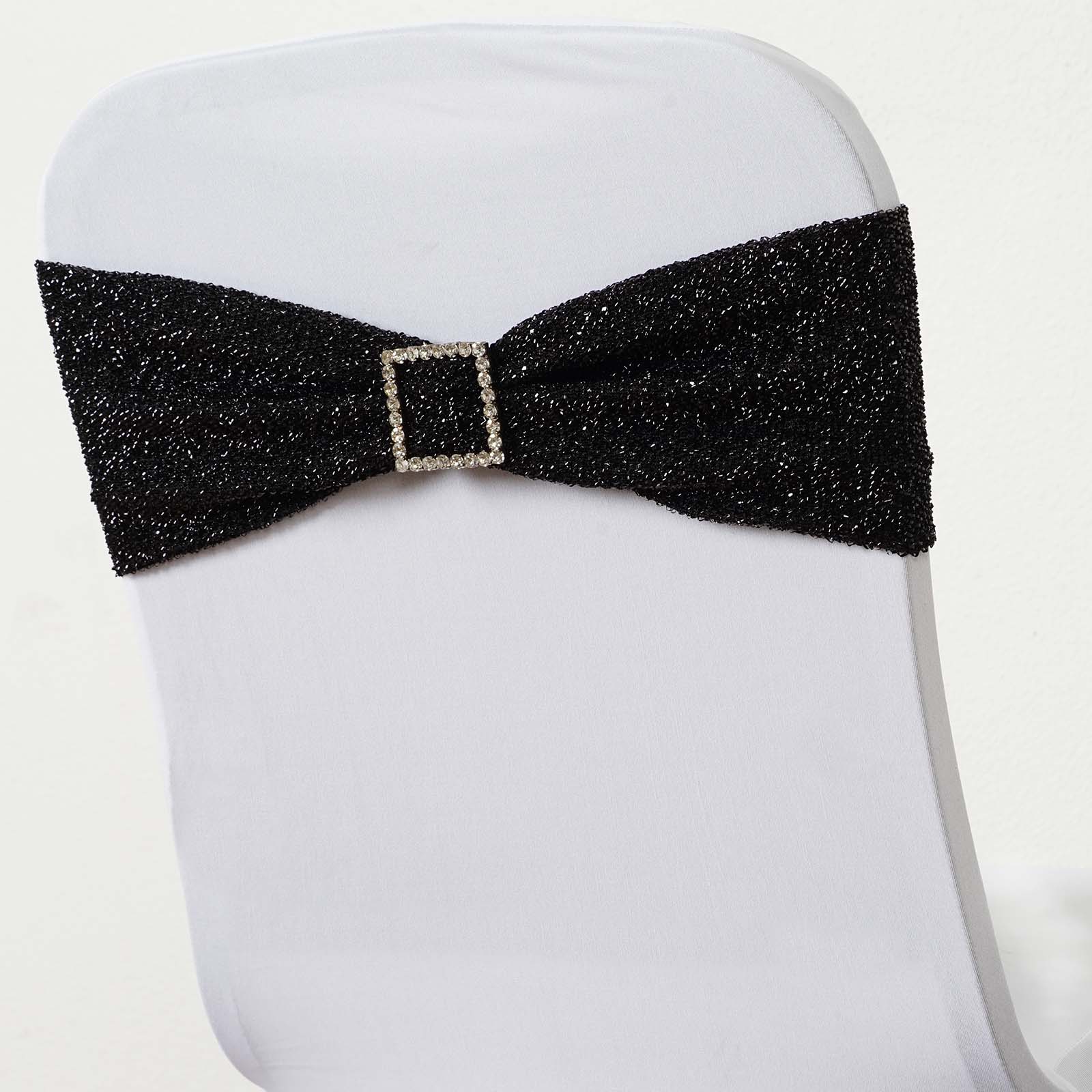 Metallic Spandex CHAIR SASHES Bows Ties Wedding Reception Decorations Dinner