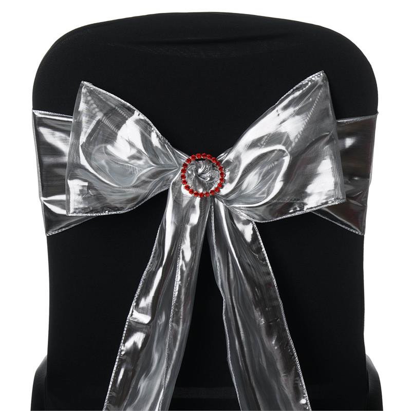 Shiny Metallic Tissue Lame CHAIR SASHES Bows Wedding Reception Decorations SALE