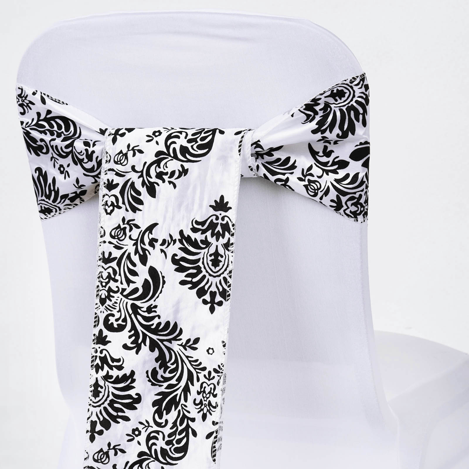 125 pcs Damask Flocking CHAIR SASHES Bows Ties Wedding PARTY Reception Linens