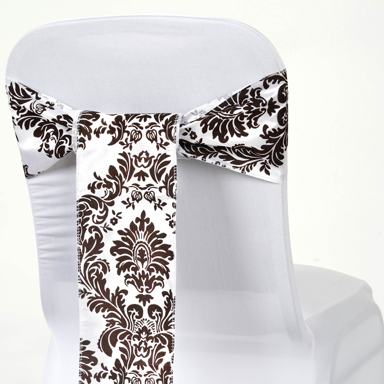 100 pcs Wholesale LOT Damask Flocking CHAIR SASHES Bow Ties Wedding Party Supply