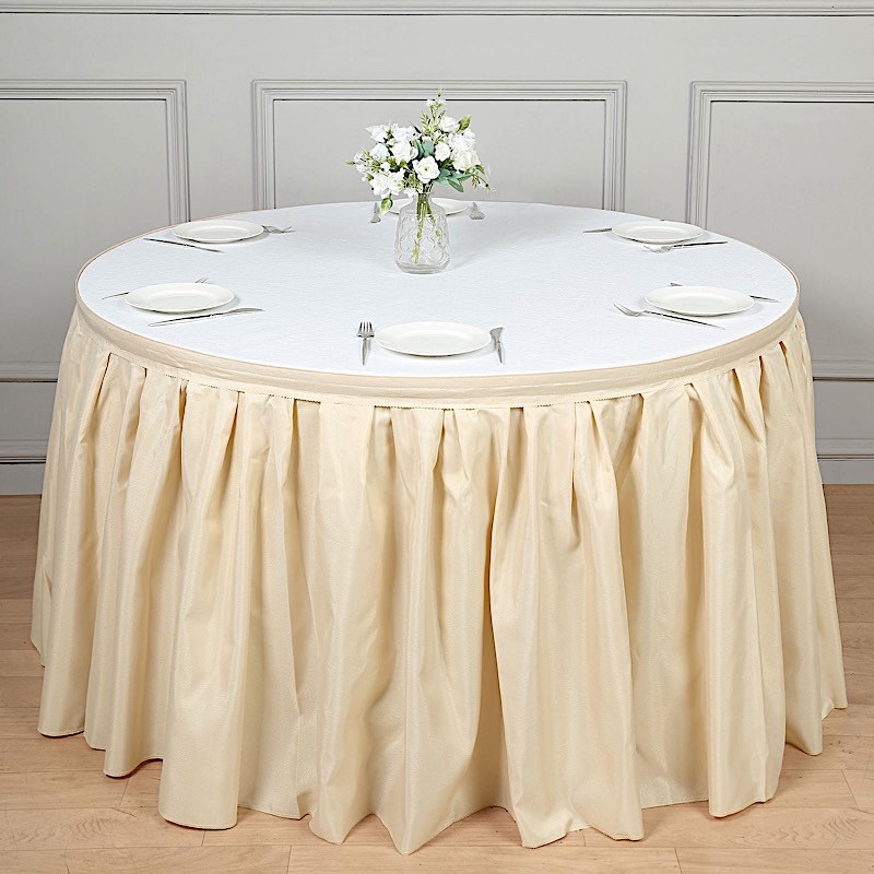 17 feet x 29" Polyester Banquet Table Skirt Wedding Party Linens Wholesale - Picture 6 of 46