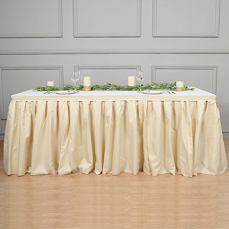 21 feet x 29" Polyester Banquet Table Skirt Wedding Party Linens Wholesale - Picture 3 of 93