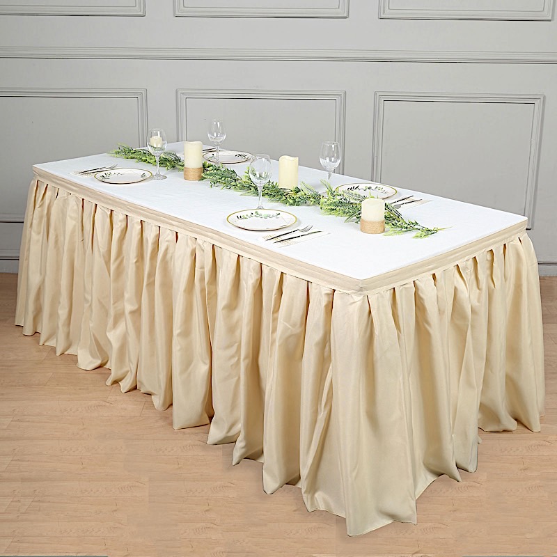 21 feet x 29" Polyester Banquet Table Skirt Wedding Party Linens Wholesale - Picture 4 of 93