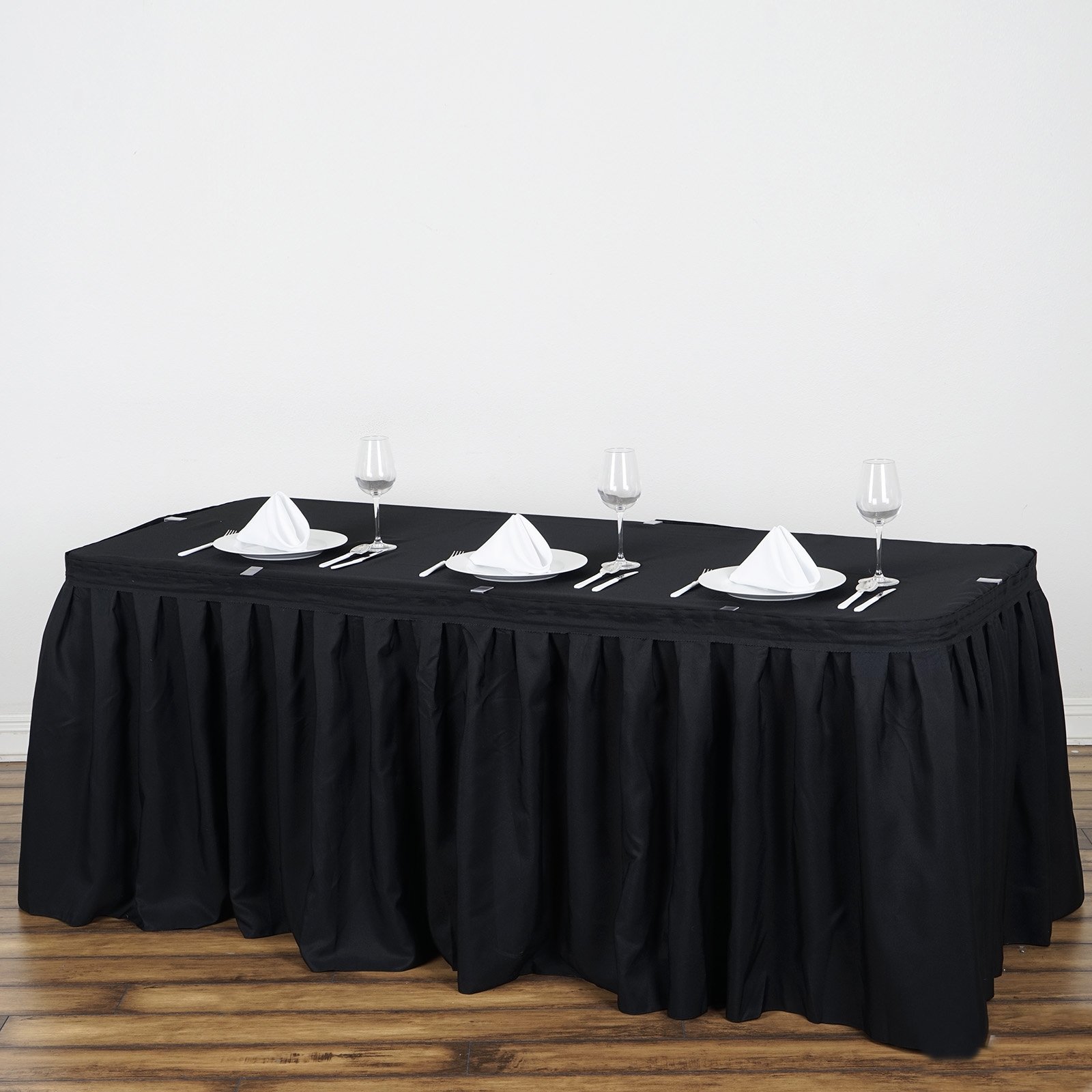 17 feet x 29" Polyester Banquet Table Skirt Wedding Party Linens Wholesale - Picture 9 of 46
