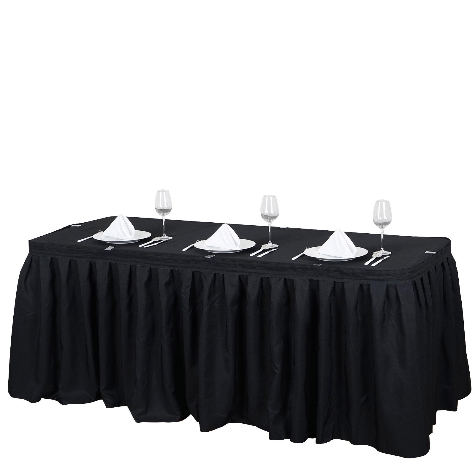 17 feet x 29" Polyester Banquet Table Skirt Wedding Party Linens Wholesale - Picture 12 of 46
