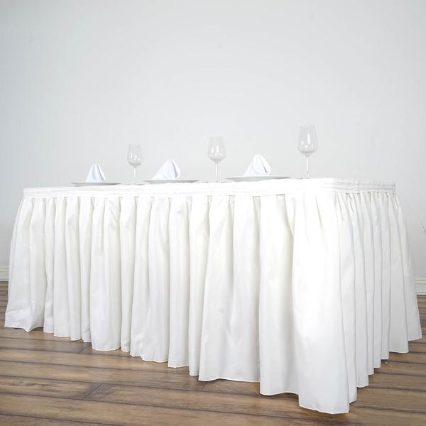 17 feet x 29" Polyester Banquet Table Skirt Wedding Party Linens Wholesale - Picture 19 of 46