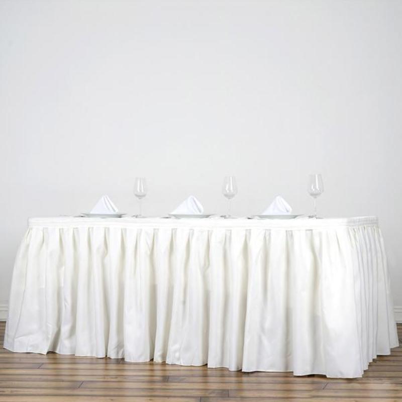 21 feet x 29" Polyester Banquet Table Skirt Wedding Party Linens Wholesale - Picture 51 of 93