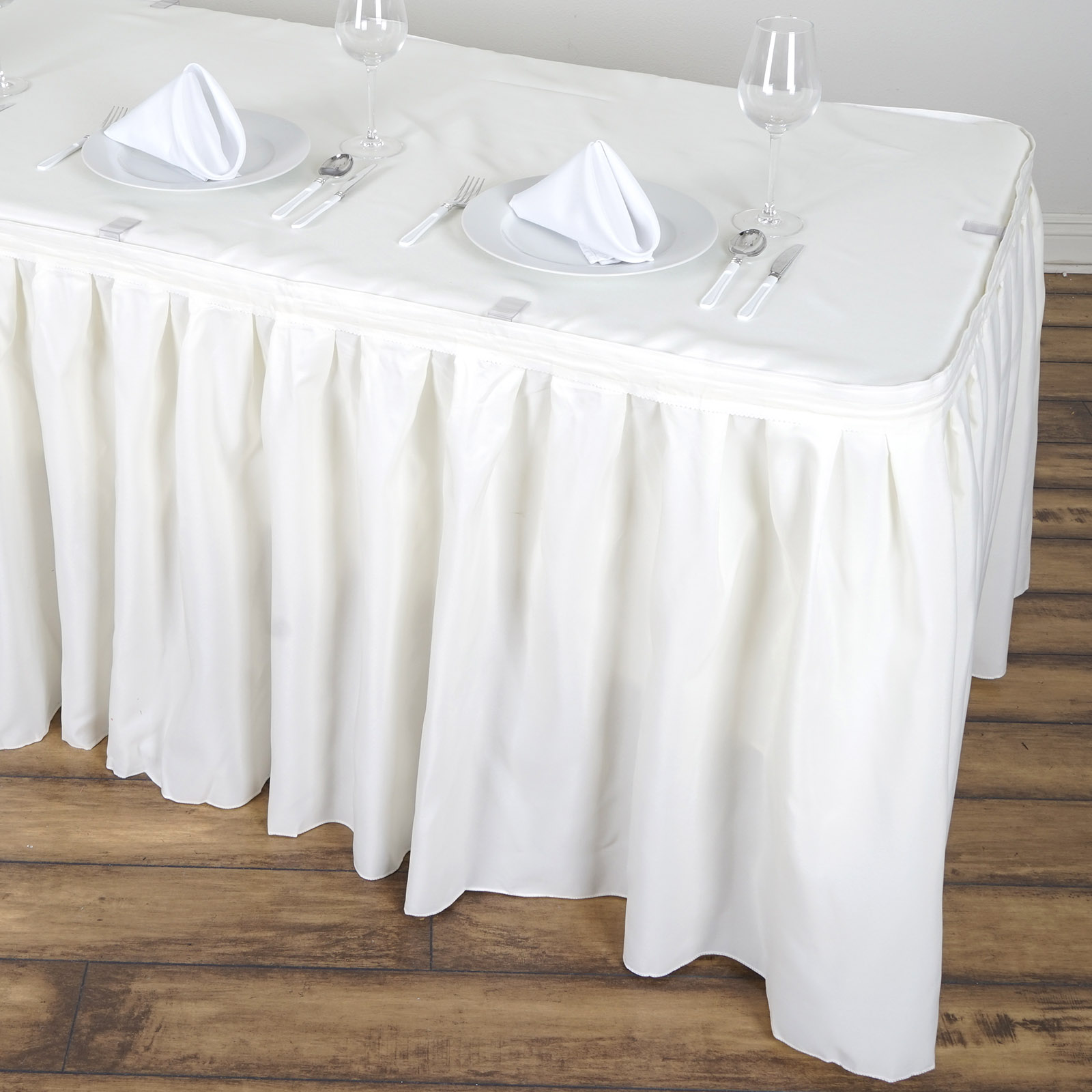 21 feet x 29" Polyester Banquet Table Skirt Wedding Party Linens Wholesale - Picture 53 of 93