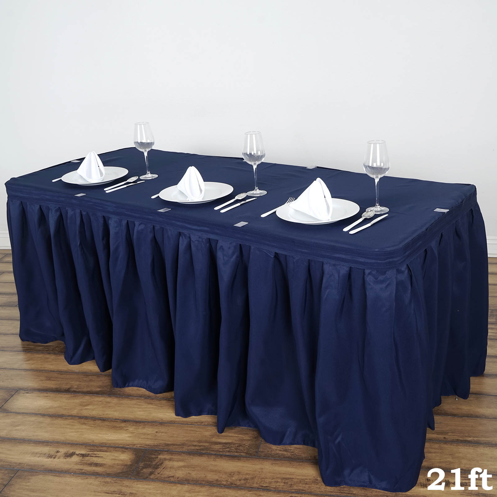 21 feet x 29" Polyester Banquet Table Skirt Wedding Party Linens Wholesale - Picture 57 of 93