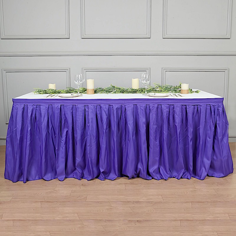21 feet x 29" Polyester Banquet Table Skirt Wedding Party Linens Wholesale - Picture 70 of 93