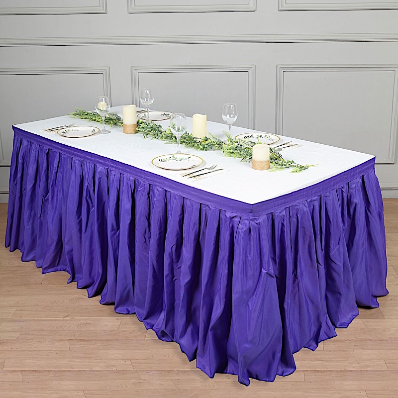 21 feet x 29" Polyester Banquet Table Skirt Wedding Party Linens Wholesale - Picture 69 of 93