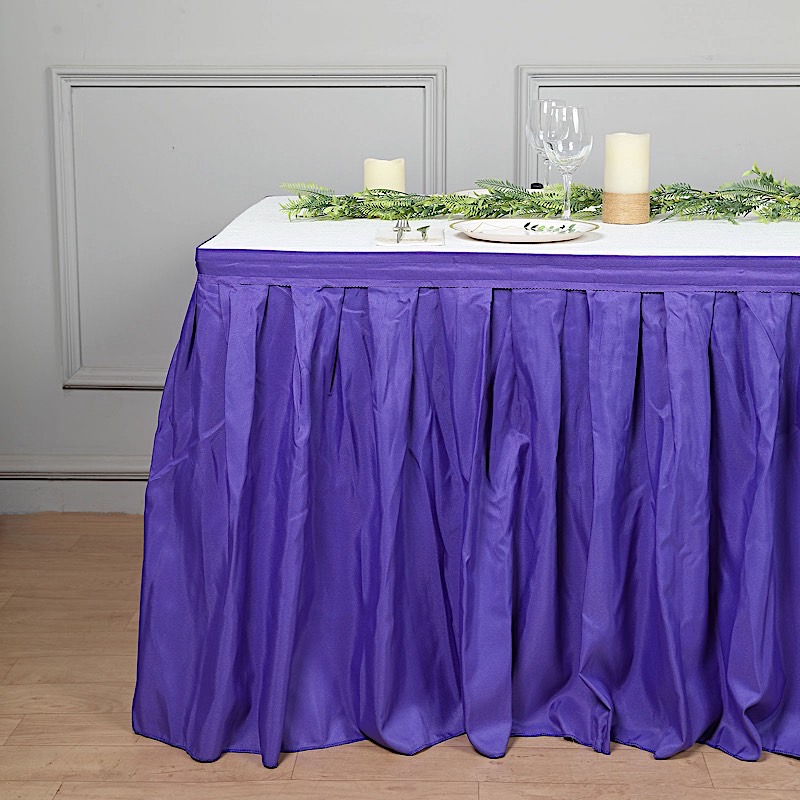 21 feet x 29" Polyester Banquet Table Skirt Wedding Party Linens Wholesale - Picture 72 of 93