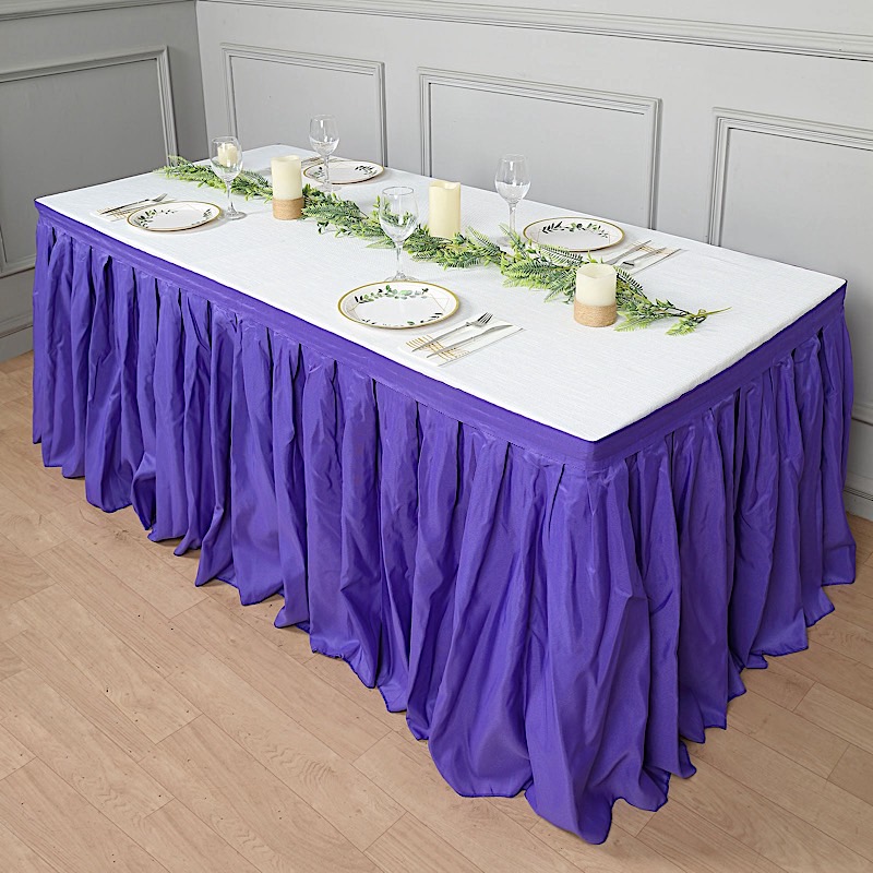 21 feet x 29" Polyester Banquet Table Skirt Wedding Party Linens Wholesale - Picture 74 of 93