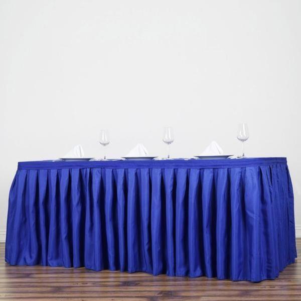 21 feet x 29" Polyester Banquet Table Skirt Wedding Party Linens Wholesale - Picture 82 of 93