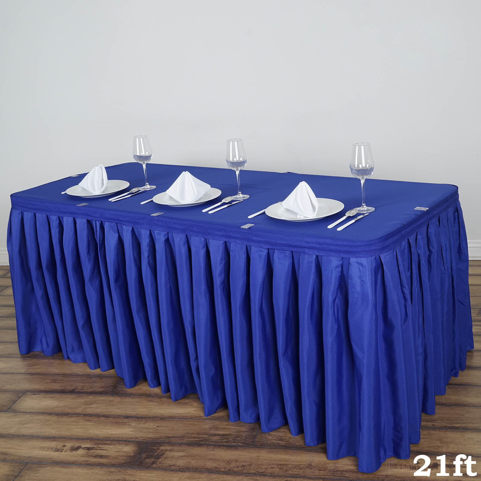 21 feet x 29" Polyester Banquet Table Skirt Wedding Party Linens Wholesale - Picture 83 of 93