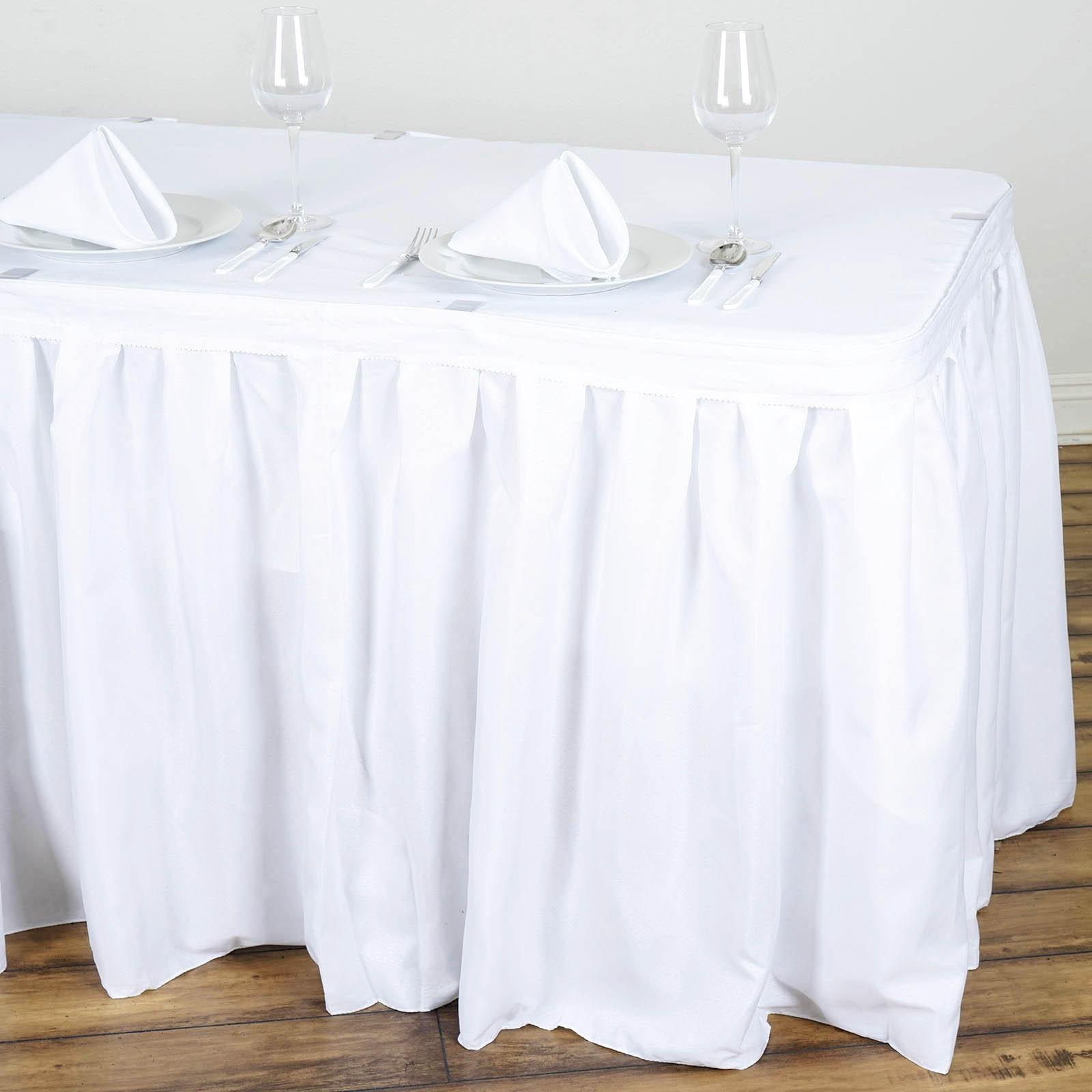 21 feet x 29" Polyester Banquet Table Skirt Wedding Party Linens Wholesale - Picture 90 of 93