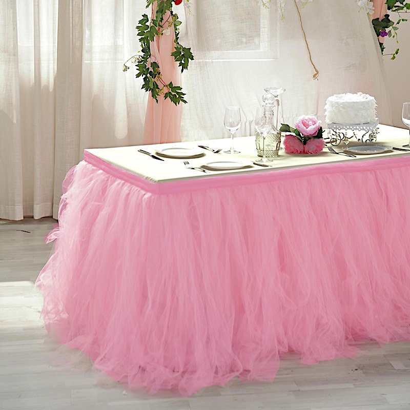 21 feet x 29" Multi Layers Tulle TABLE SKIRT Party Wedding Booth Decorations - Picture 34 of 42