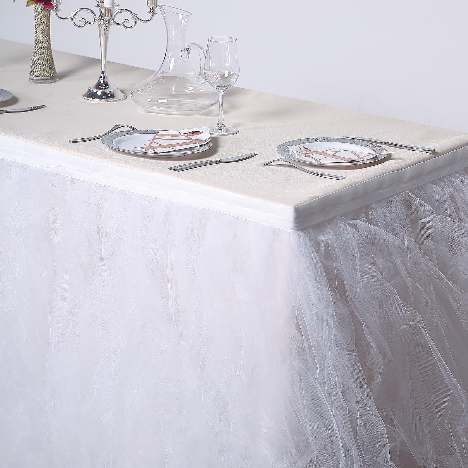 21 feet x 29" Multi Layers Tulle TABLE SKIRT Party Wedding Booth Decorations - Picture 41 of 42