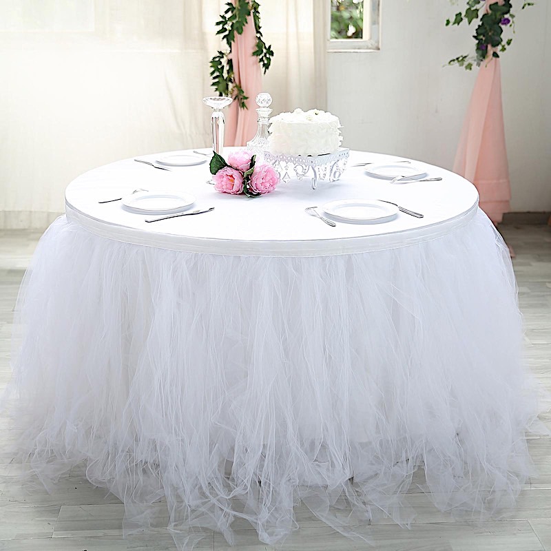 21 feet x 29" Multi Layers Tulle TABLE SKIRT Party Wedding Booth Decorations - Picture 42 of 42